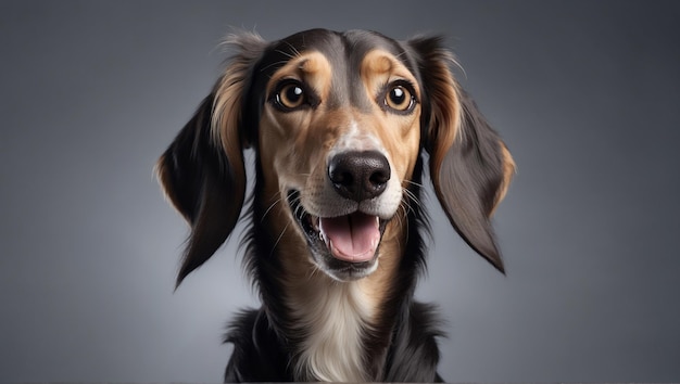 PSD adurable saluki portrait with a cute expression