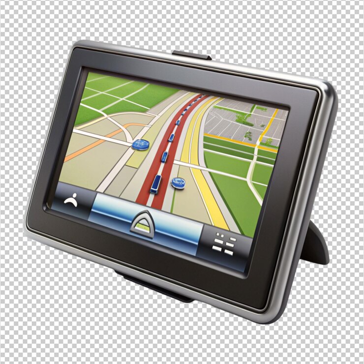 PSD advanced car gps system isolated on transparent background