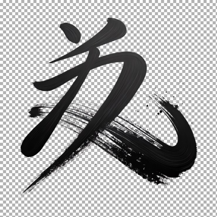 PSD advanced dark brush stroke on a white foundation
