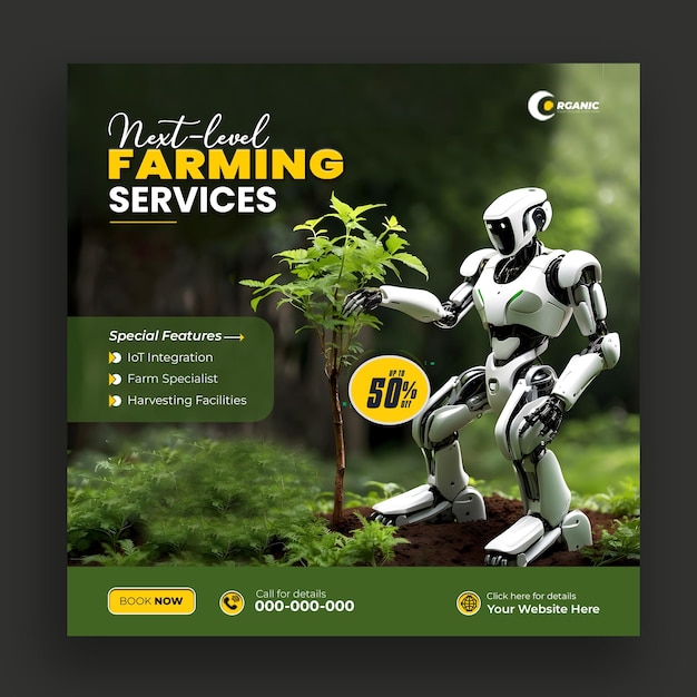 PSD advanced garden agro farm and farming services social media post banner template ai generated