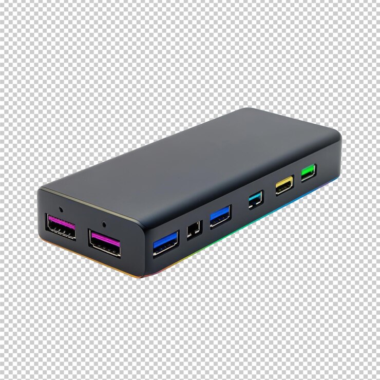 PSD advanced usbc hubs and docking stations sleek multiport adapters for laptops transparent background