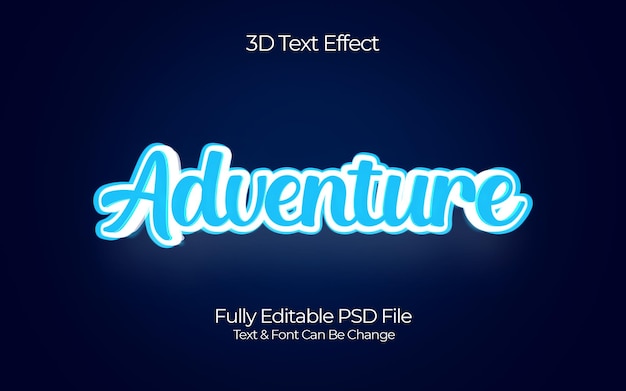 Avventura effetto testo 3d psd