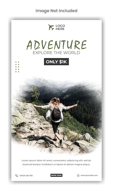 PSD adventure explore the world travel agency instagram story template design