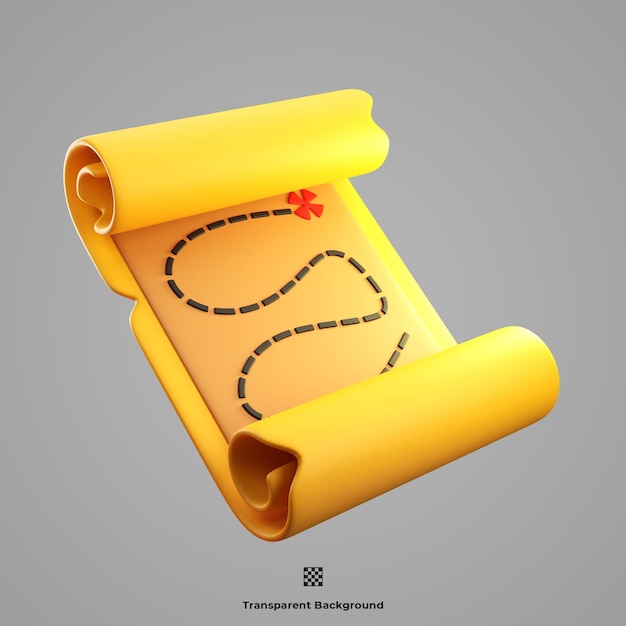 PSD adventure map 3d icon illustration