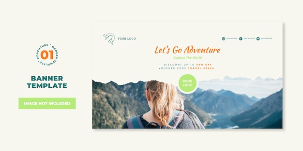 PSD adventure sale banner template