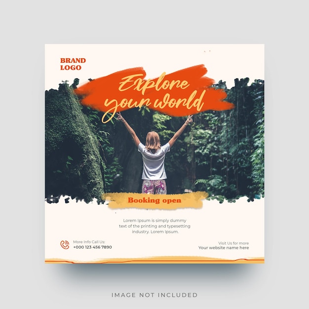 PSD adventure social media post design template