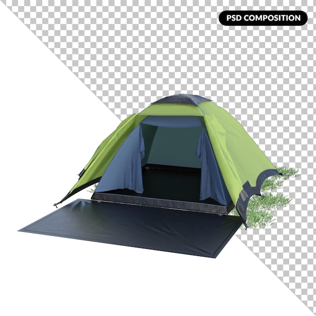 PSD tenda avventura isolata 3d