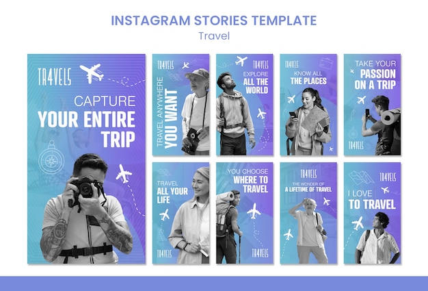 PSD modello di storie di instagram di viaggio di avventura