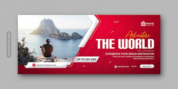 Adventure world tour and travel banner template