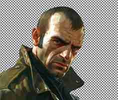 PSD adverse niko bellic grand theft isolated on transparent background