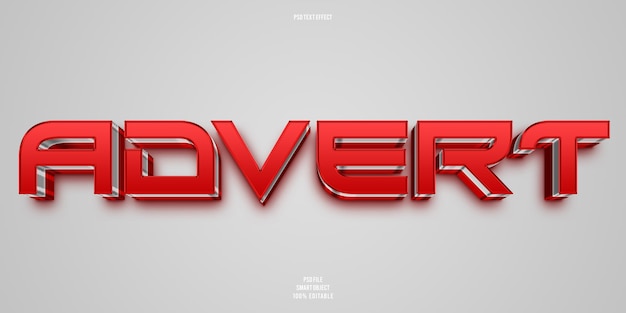 PSD advert 3d editable text effect