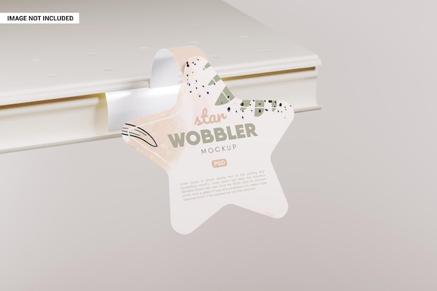 Advertentie plank stervorm wobbler mockup