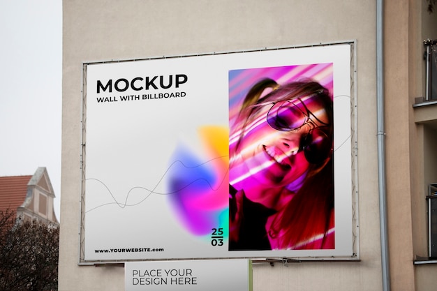 Advertentieaanplakbord op muurmodelontwerp