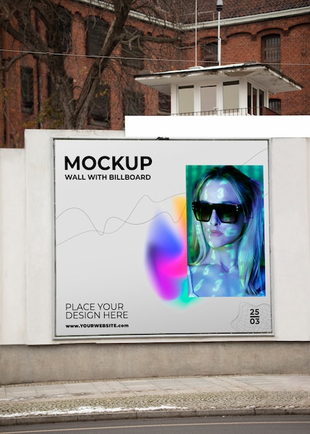 Advertentieaanplakbord op muurmodelontwerp