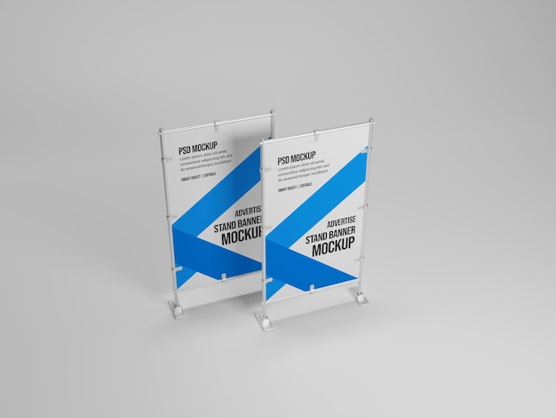 PSD mockup di banner pubblicitario per stand pro