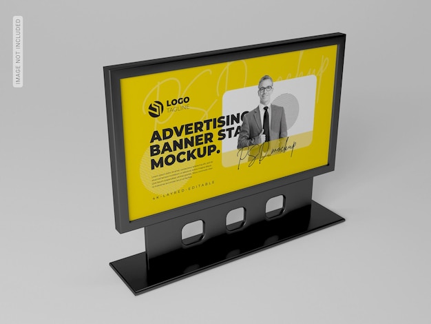 Visualizza banner mockup design pubblicitario