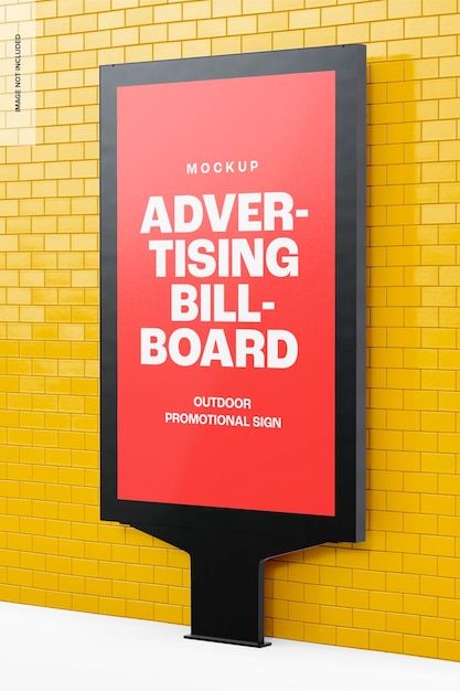 PSD advertising billboard mockup, left view