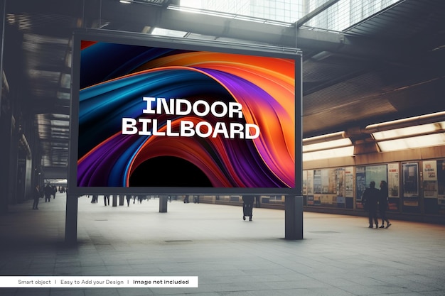 Advertising billboard mockup train station