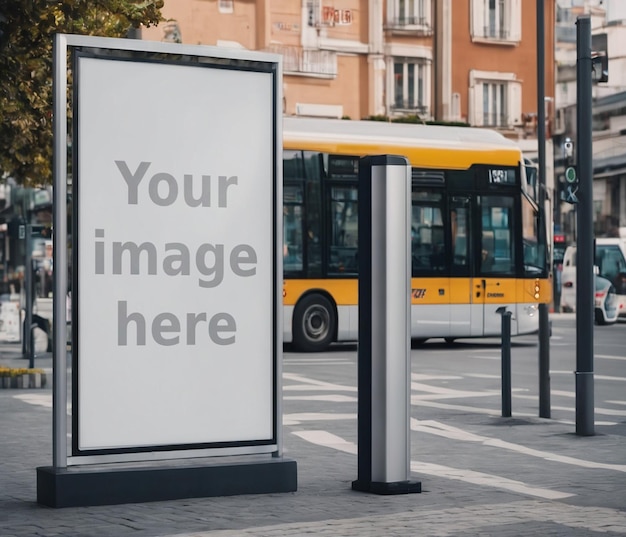 advertising board mockup advertising board near bus stop