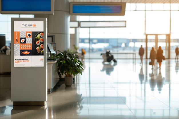 PSD advertising display at airport mockup