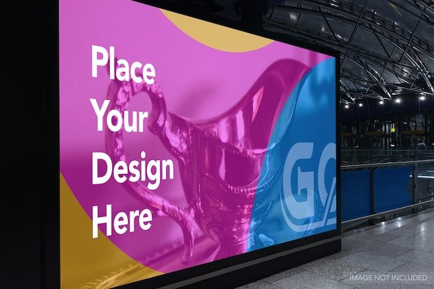 PSD mockup di visualizzazione pubblicitaria design nel centro commerciale