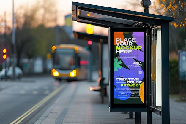 PSD advertising display mockup design