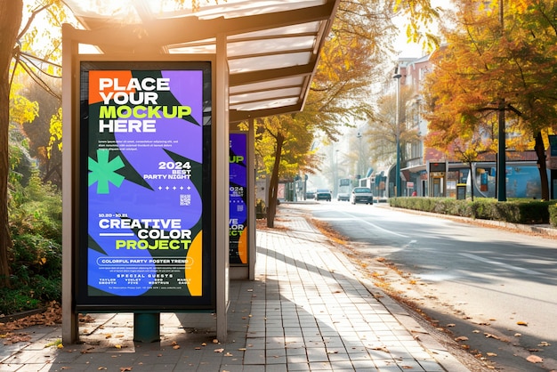 PSD advertising display mockup design