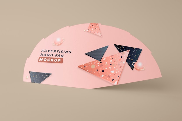 Advertising hand fans mockup