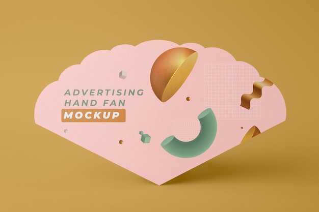 Advertising hand fans mockup