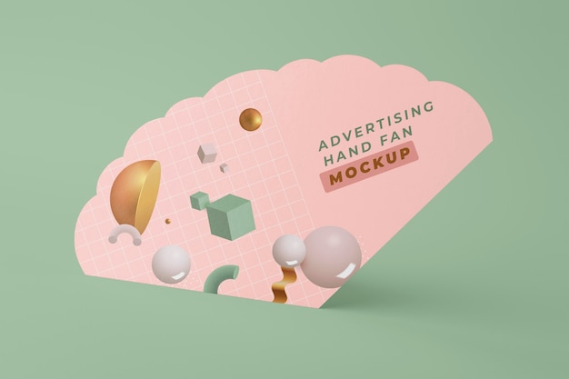 PSD advertising hand fans mockup