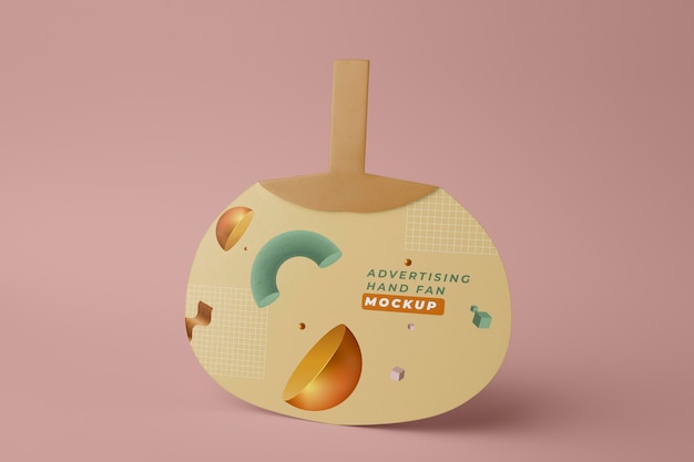 Advertising hand fans mockup