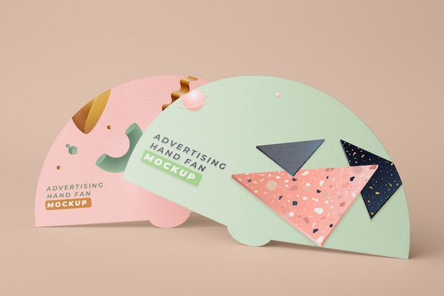 Advertising hand fans mockup