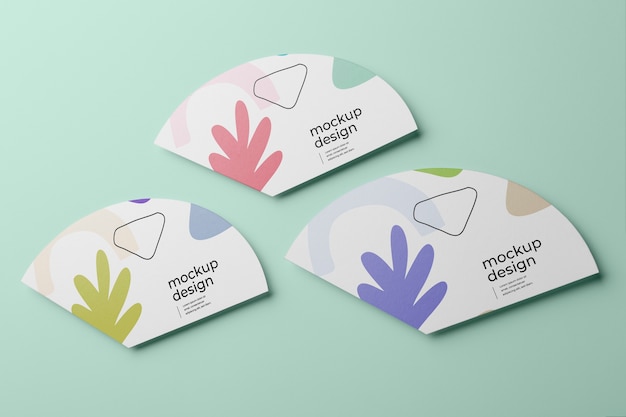 Advertising hand fans mockup