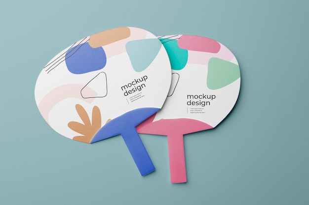 Advertising hand fans mockup