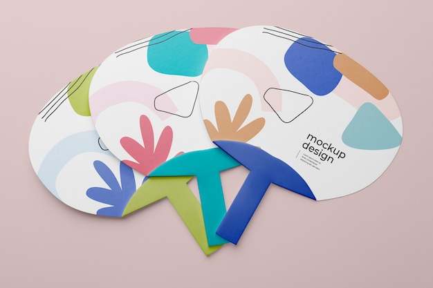 PSD advertising hand fans mockup