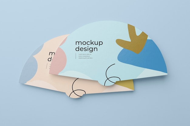 PSD advertising hand fans mockup