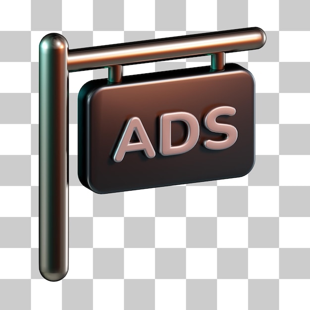 Advertising hanging signboard 3d icon