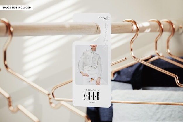 PSD advertising hanging tag for clothing store mockup