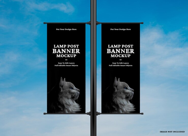 advertising lamp banner mockup
