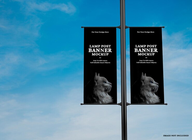 advertising lamp banner mockup
