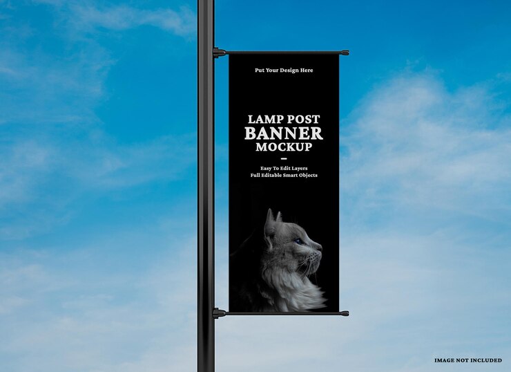 advertising lamp banner mockup