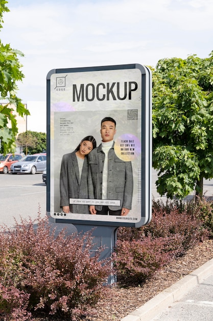 PSD advertising mockup with young people