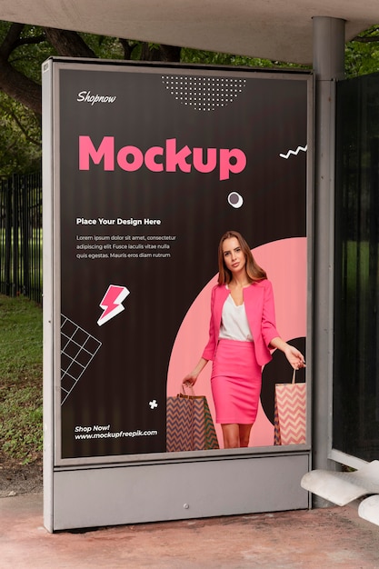 Mockup di display esterno pubblicitario