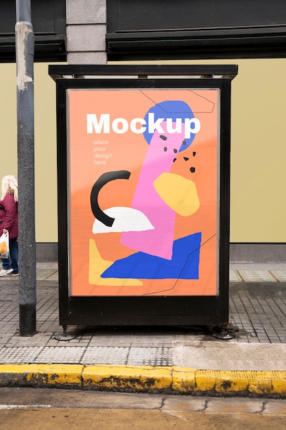 Mockup di display esterno pubblicitario