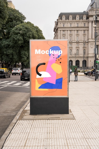 PSD mockup di display esterno pubblicitario