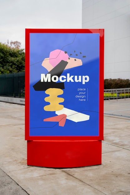 Mockup di display esterno pubblicitario