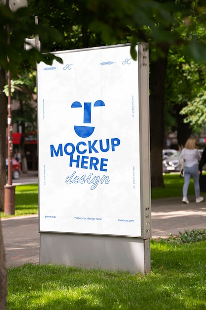 PSD advertising in a park mockup