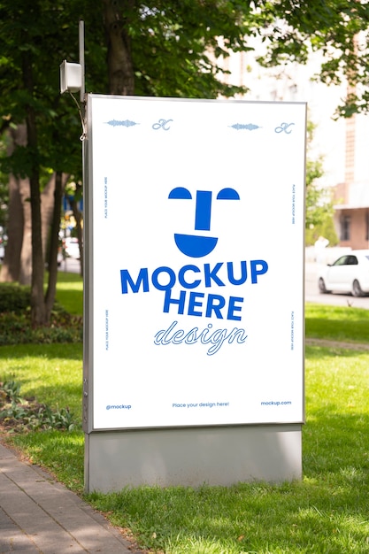 Advertising in a park mockup