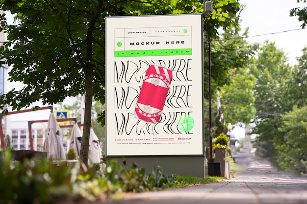 PSD advertising in a park mockup