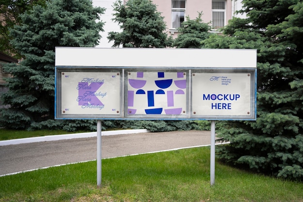 Advertising in a park mockup